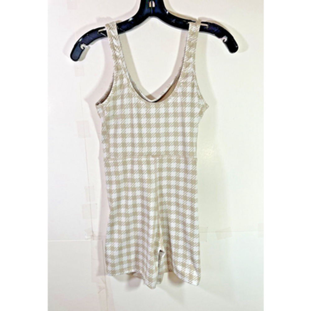 NWT Beach Riot Sport Jada Taupe Houndstooth One Piece Sz S - Picture 6 of 9